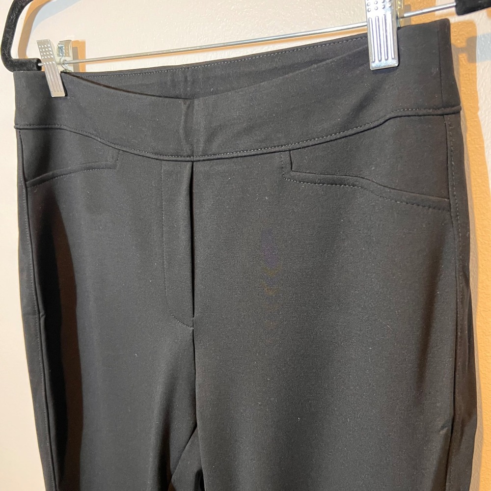 Chicos Black Knit Ankle Ponte Pants Slimming Minimalist‎ Easy Wear EUC 1R/Med/8R - Picture 3 of 12